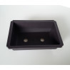 Pot rectangulaire brun en polypropylène 20x14x6cm.